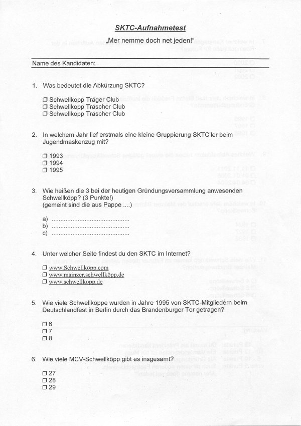 Der ultimative Schwellkopp-Test